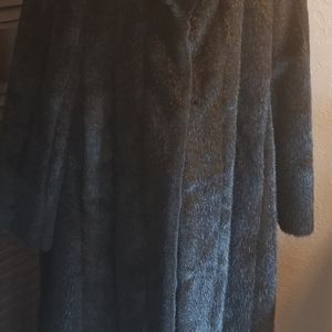 Black Faux Mink Coat